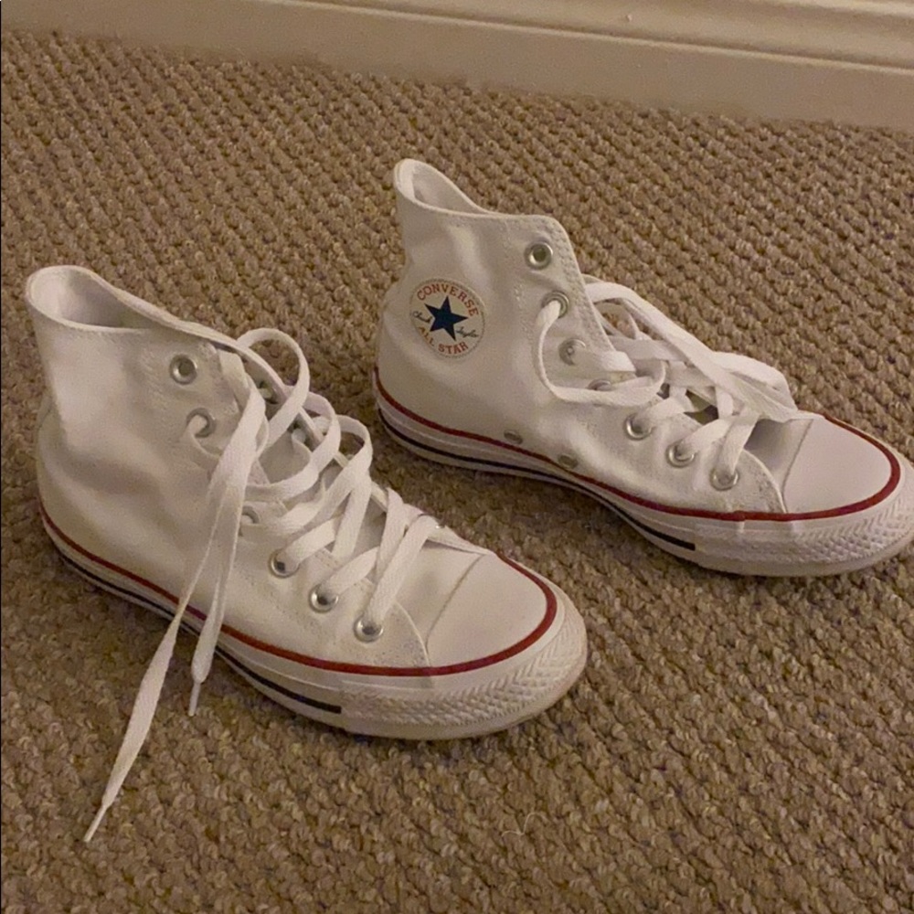 White hightop converses